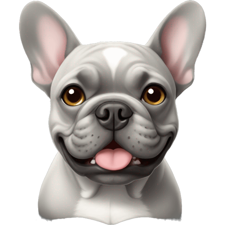 Grey French bulldog  emoji