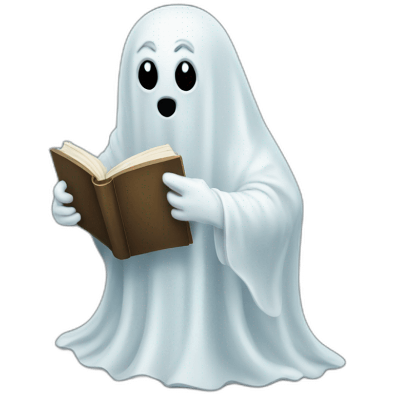 A ghost holding a book emoji