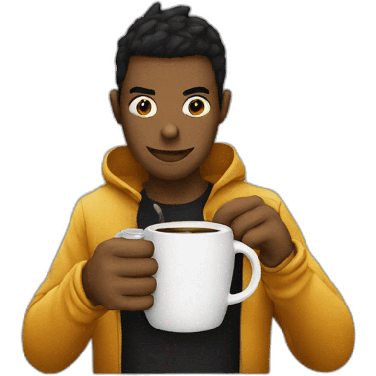 Hacker drink coffe emoji