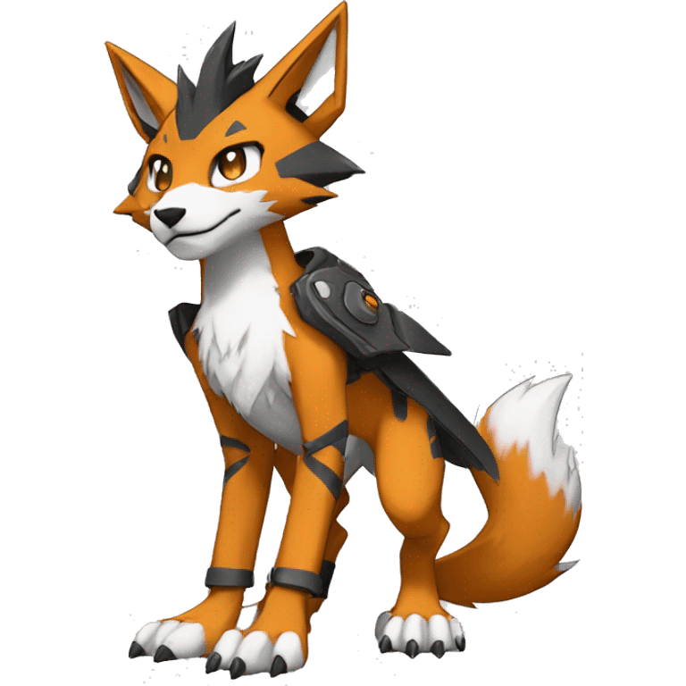  Cool Edgy Digimon-Fakemon-Fox with edgy markings full body emoji