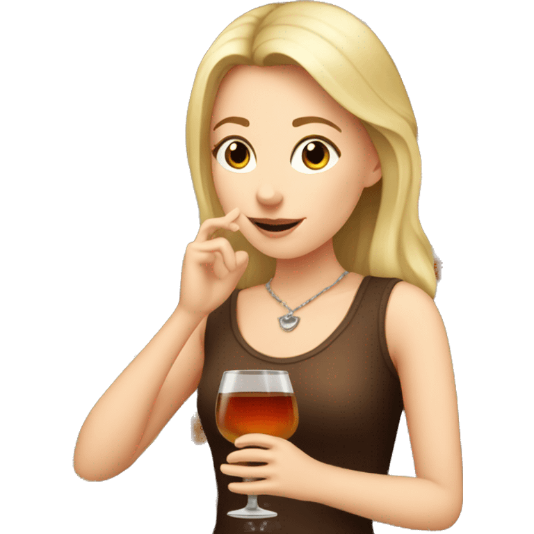 White girl drinking bourbon emoji