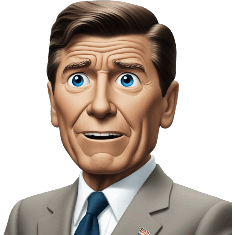 Ronald Reagan is scared blue eyes emoji