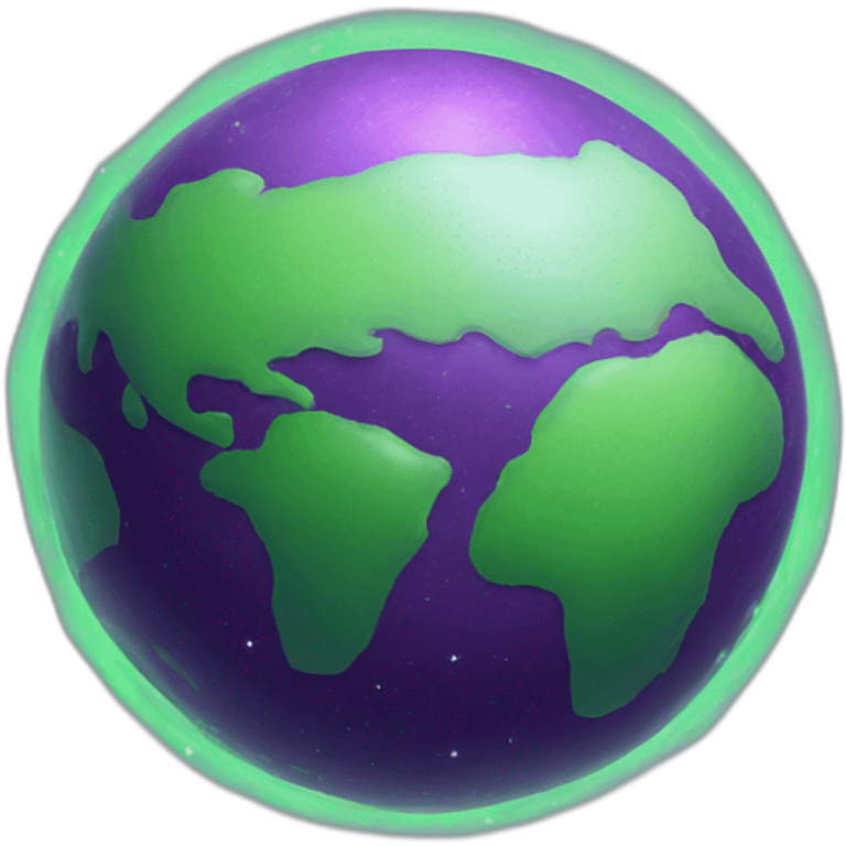 green planet with purple rings emoji