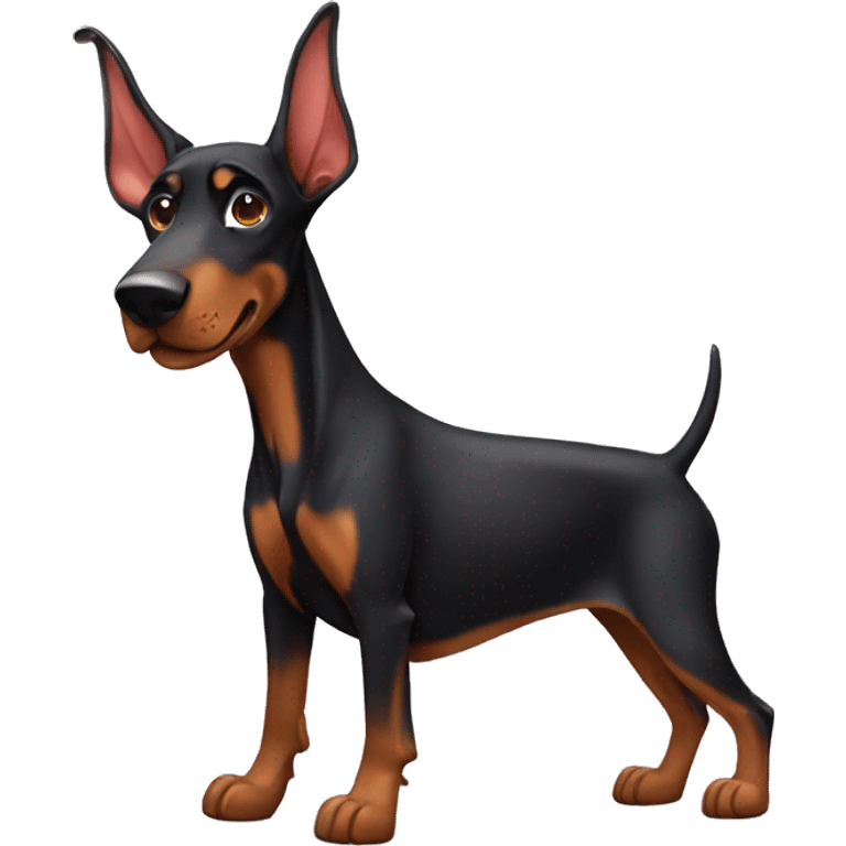 Doberman with deer ears emoji