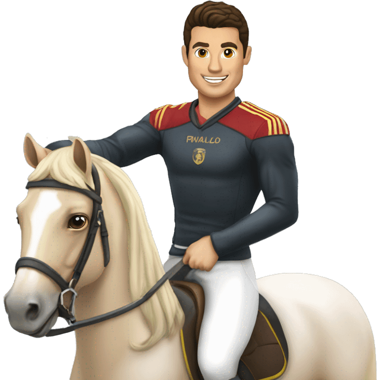 Cristiano Ronnaldo sur un cheval emoji