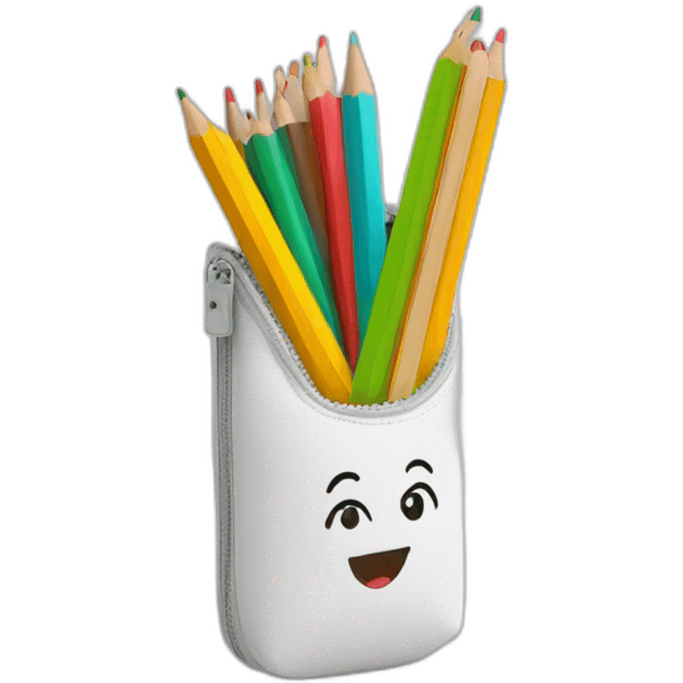 Pencil case white emoji