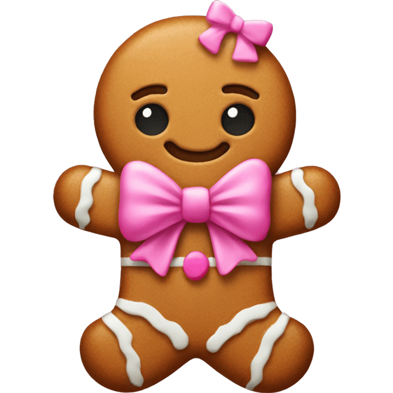 gingerbread with a pink bow emoji