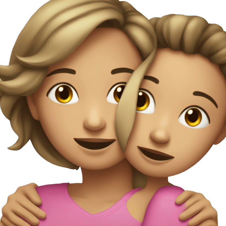 Mom daughter hugs emoji