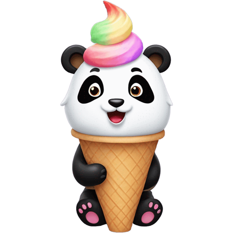 Panda eating ice cream emoji