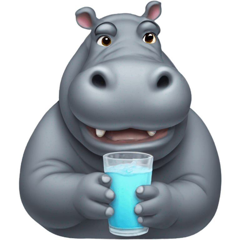 hippo drinking emoji