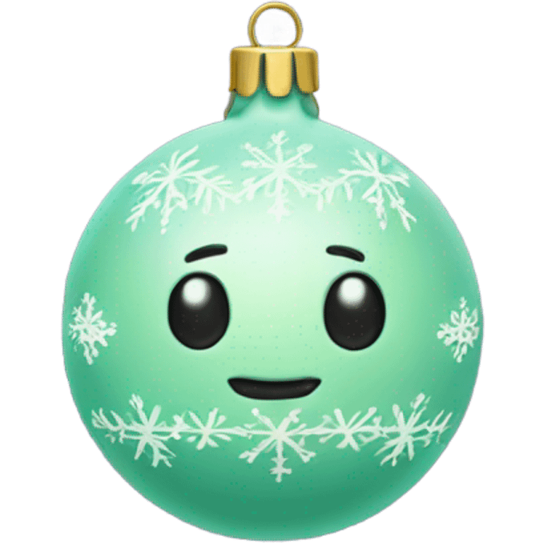 Pastel Green ornament with winter pin  emoji