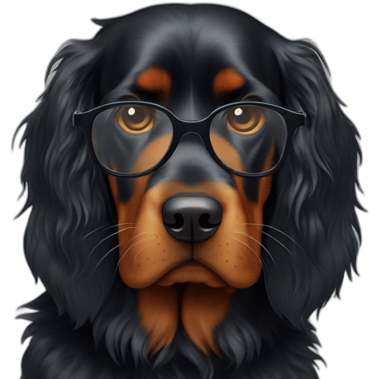 gordon setter with glasses emoji