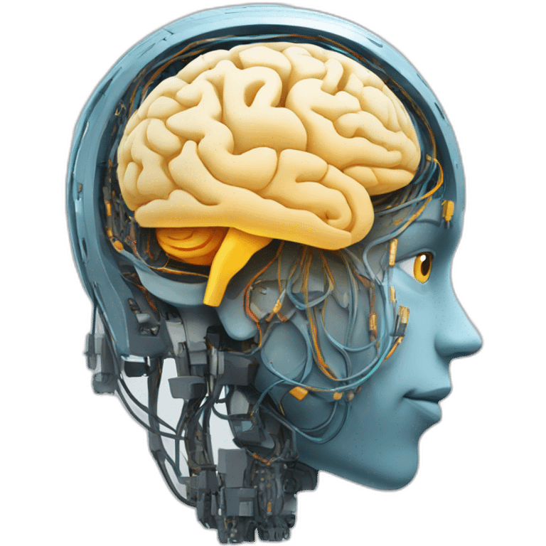 AI  robot brain profile  emoji