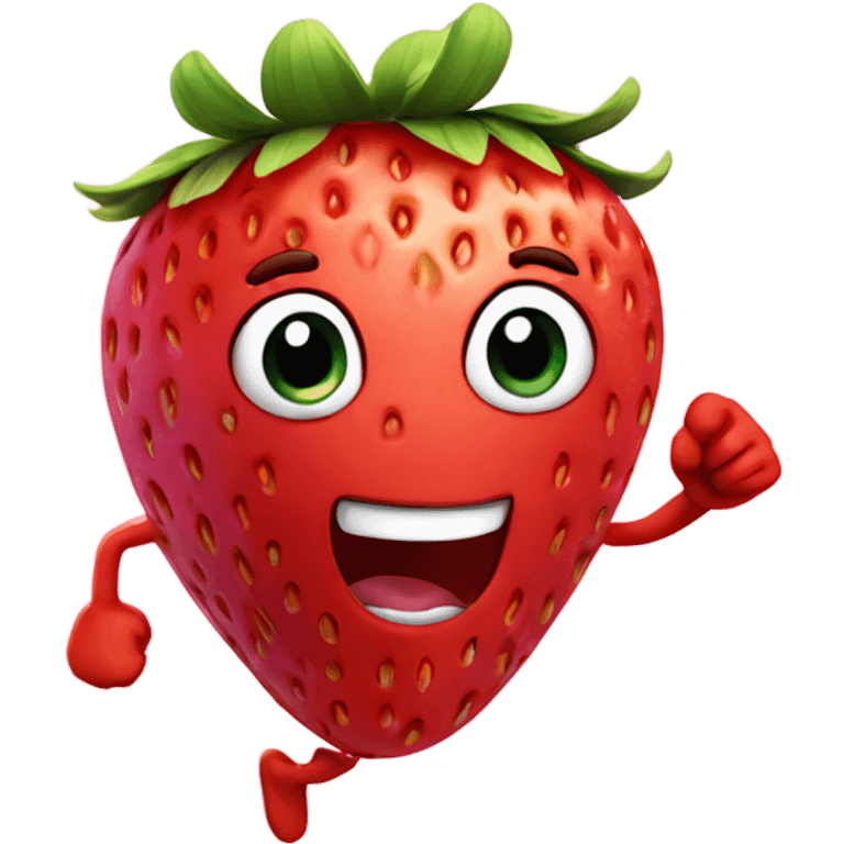 fit strawberry sprinting fast emoji