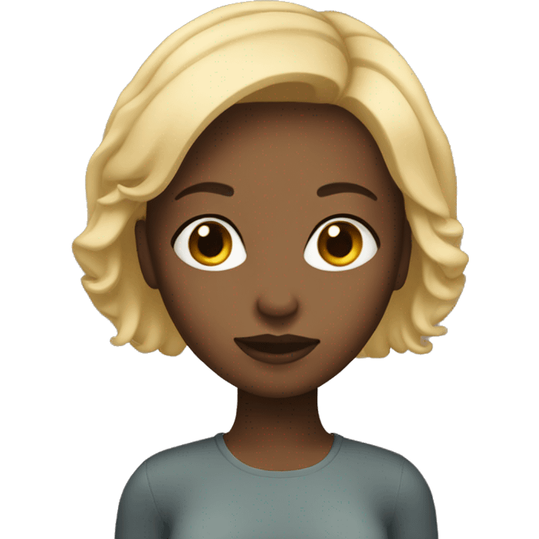 Black girl with blonde short hair emoji