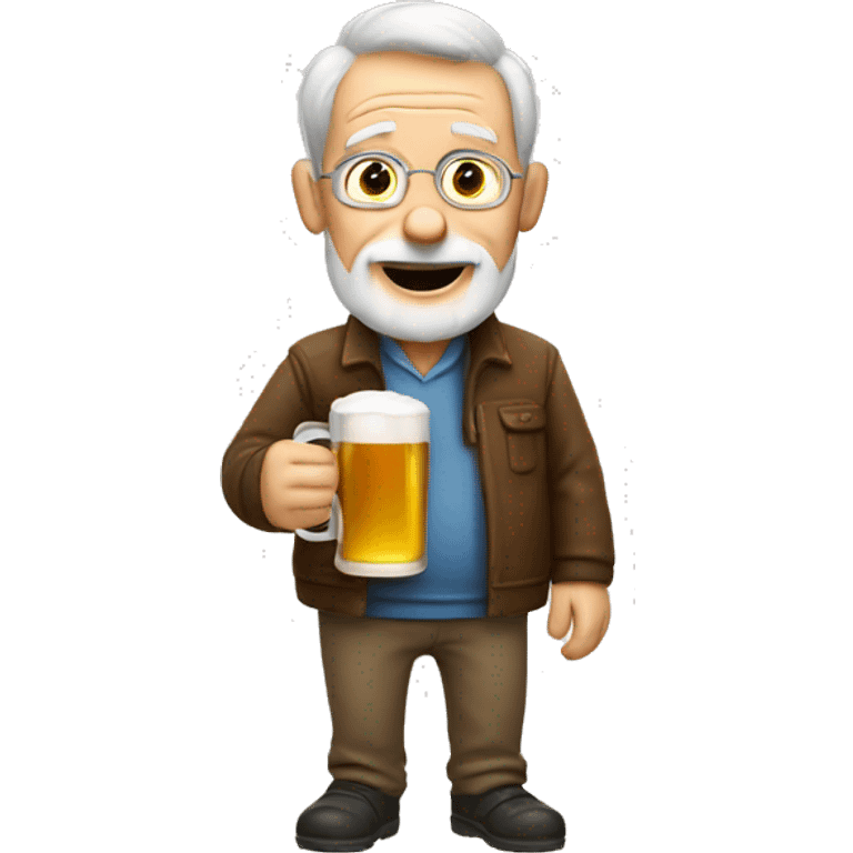 Old guy drinking beer emoji