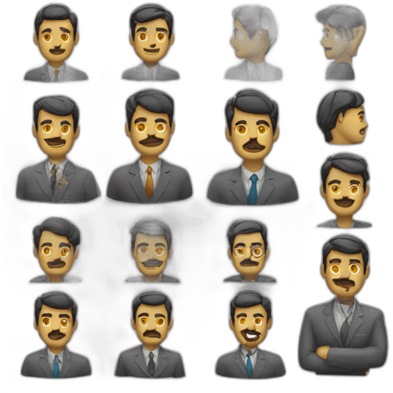 jefe con empleado en busca de clientes emoji