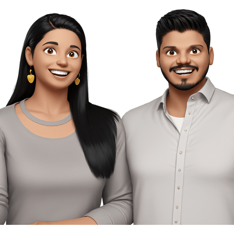 couple with joyful expressions emoji