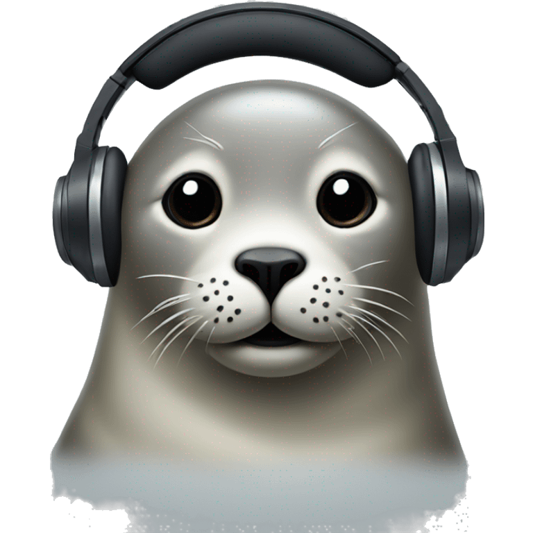 Seal wearing headphones emoji