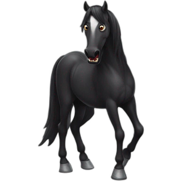 Horse facing Dracula  emoji