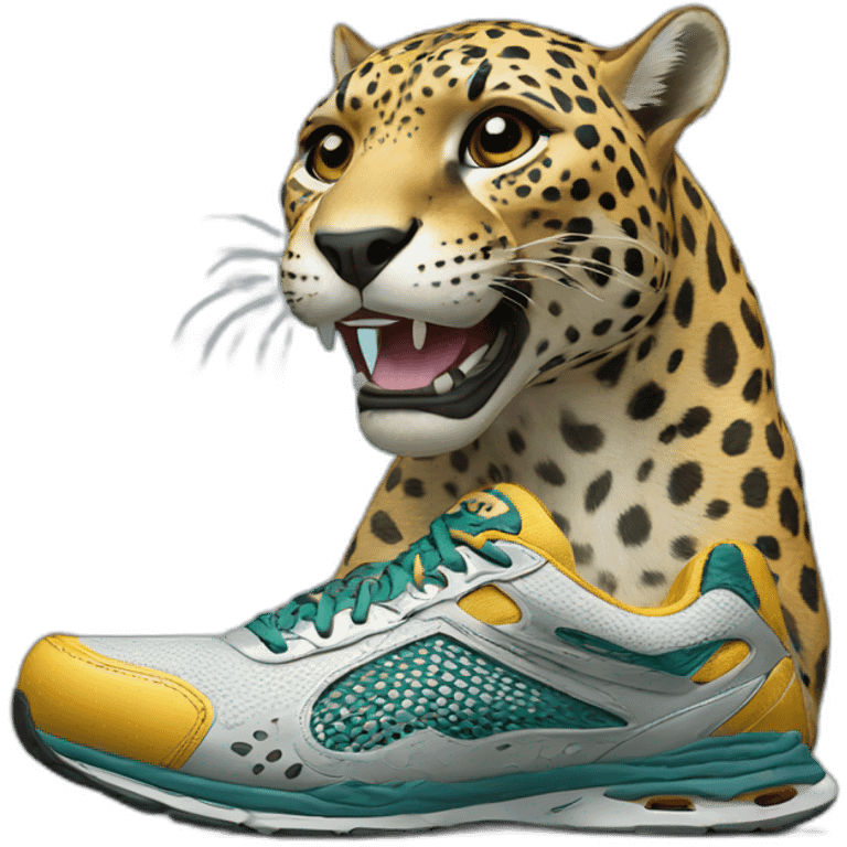 jaguar with running shoes emoji