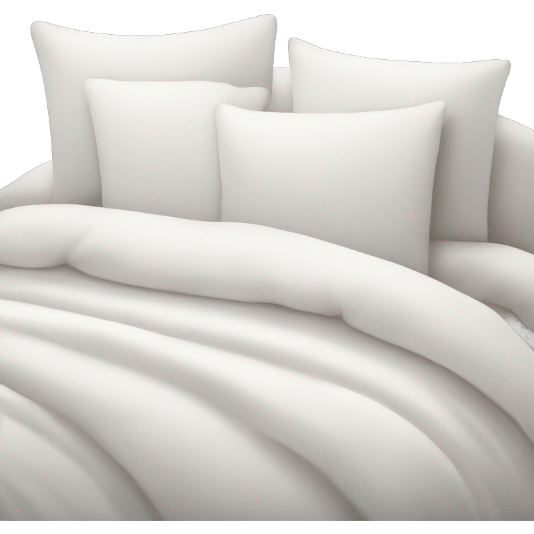 Comfy white bed with lots of pillows emoji