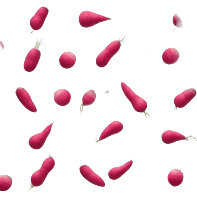 radish with different pattern emoji