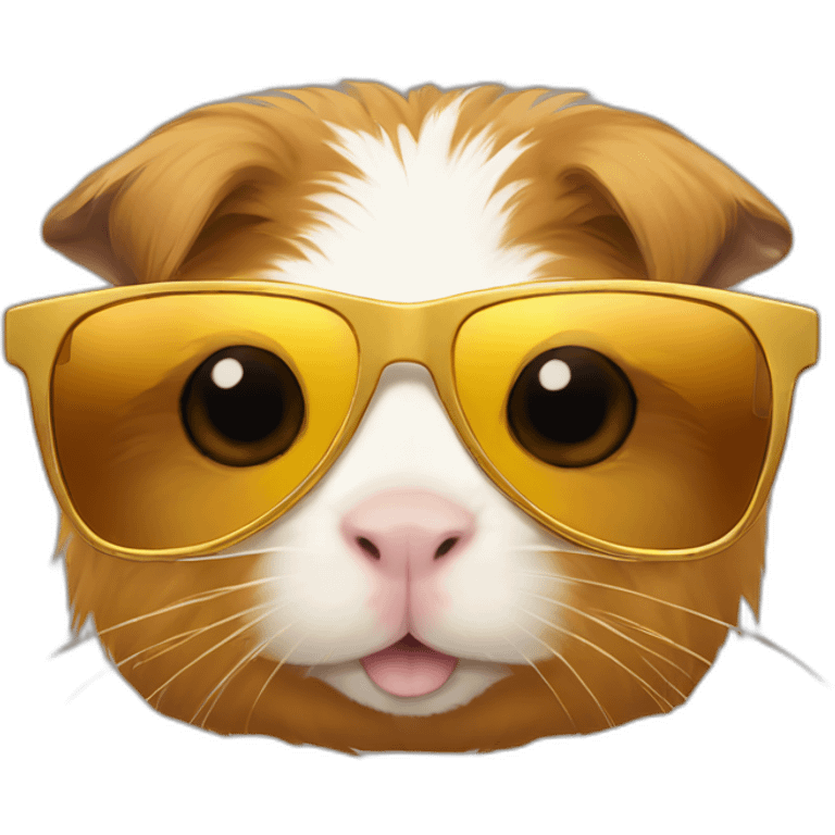 Golden abyssinian guinea pig sunglasses emoji