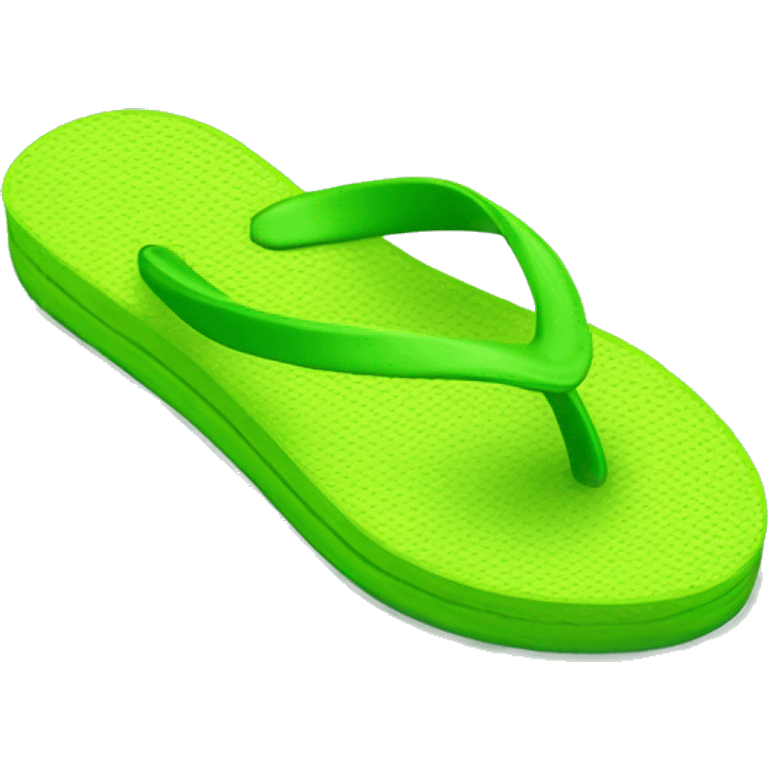 Realistic lime green pair of summer flip flops isolated. emoji