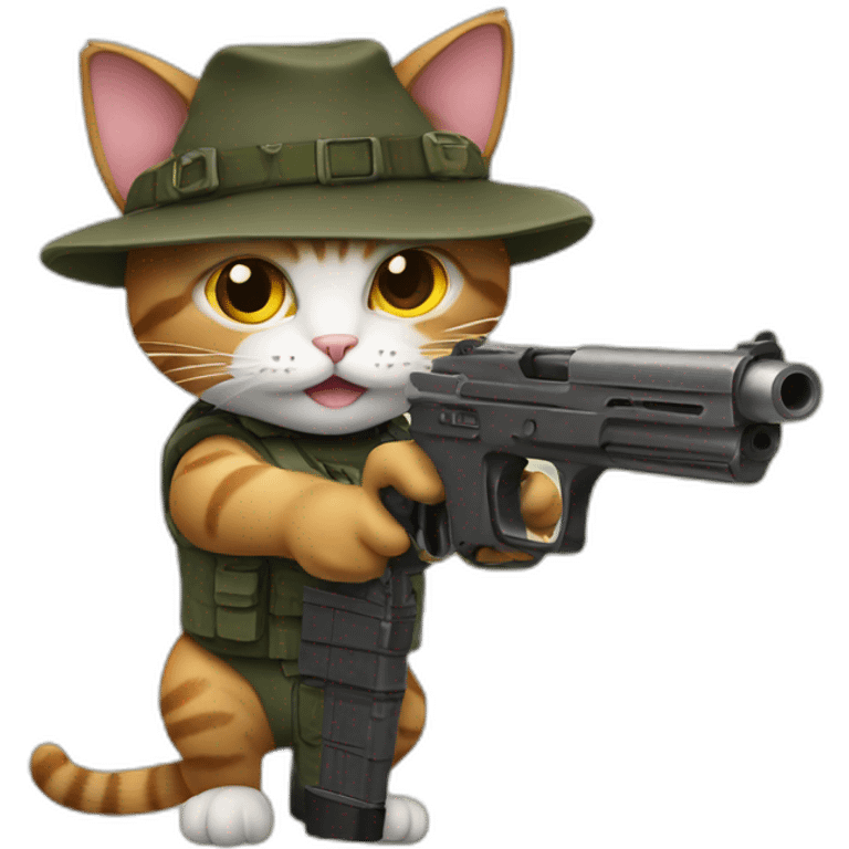 cat aiming a gun emoji