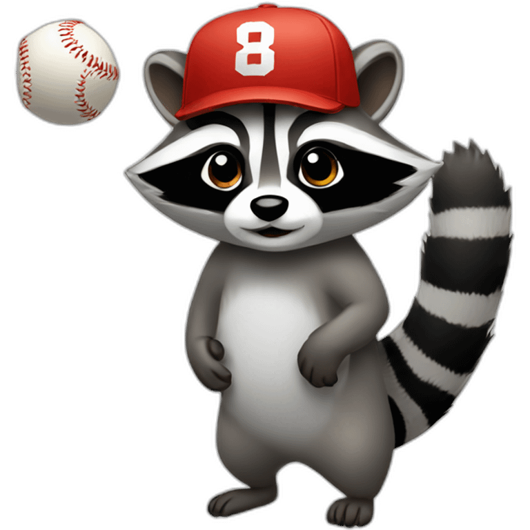 raccoon with a baseball hat emoji