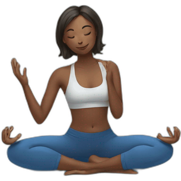 Yoga in blue emoji