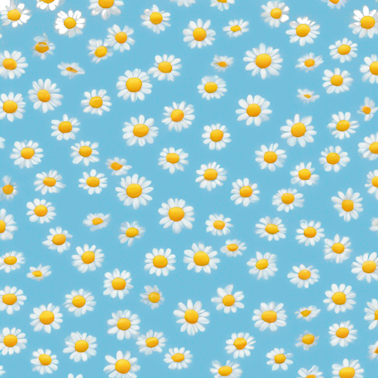 A daisy on a sky blue heart emoji