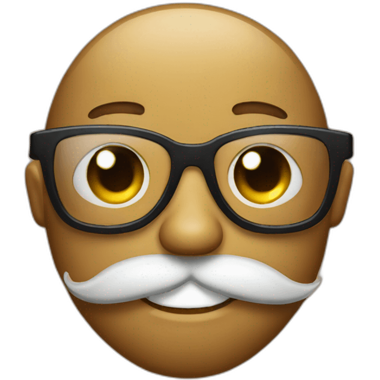 emoji sticking out its tongue with beard, glasses and headband emoji