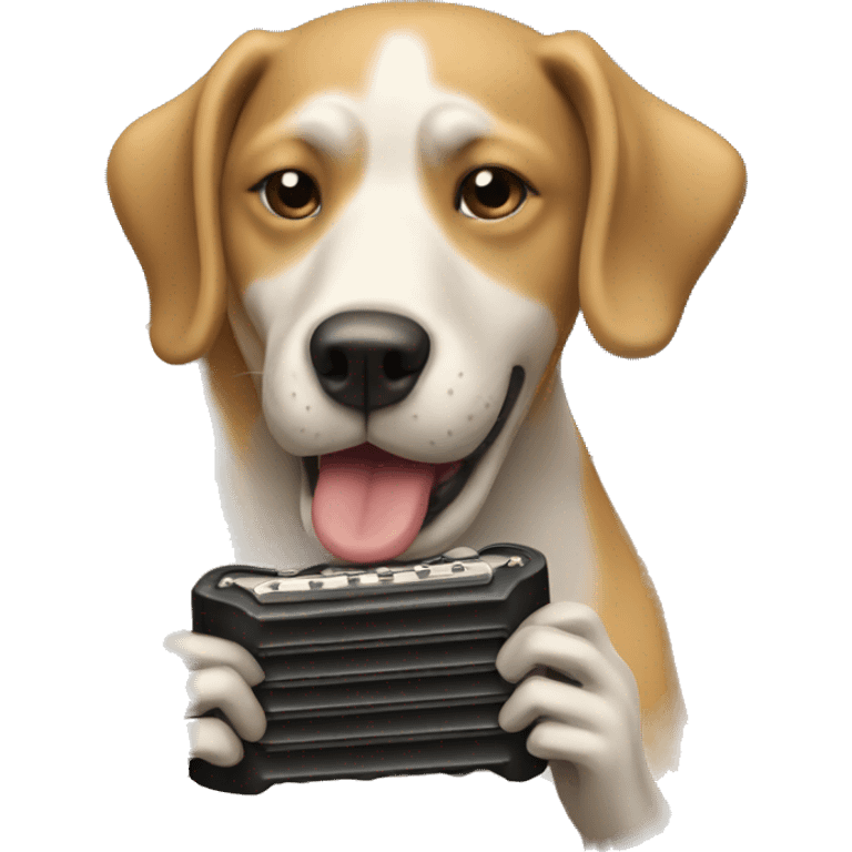 dog playing the harmonica emoji