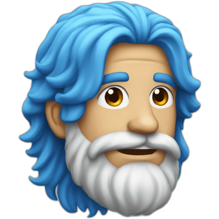 man with a beard and blue hair emoji