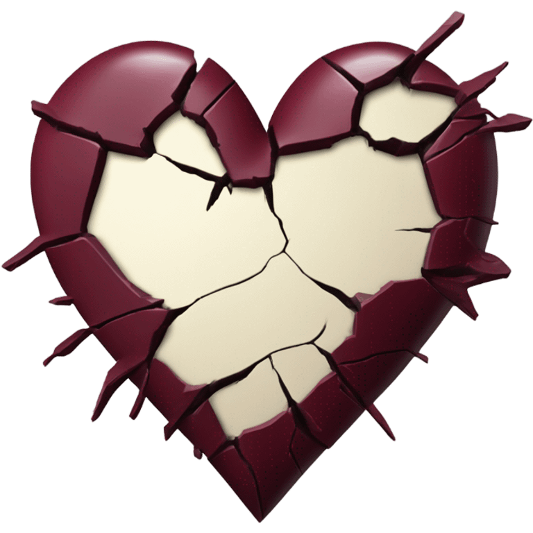 burgundy broken heart emoji