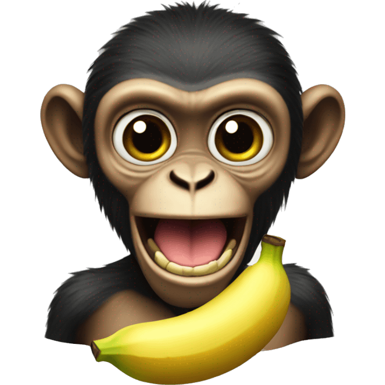 freaky monkey with banana emoji