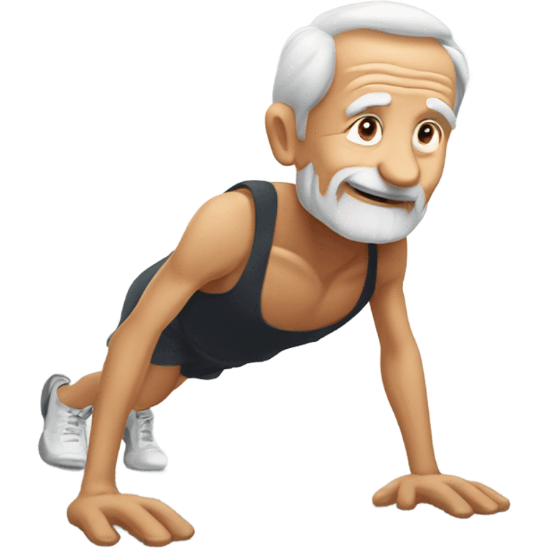 Old man doing pushups emoji