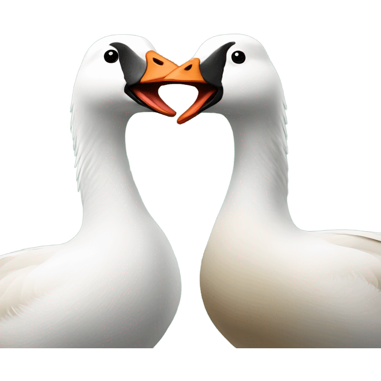 two geese in love emoji