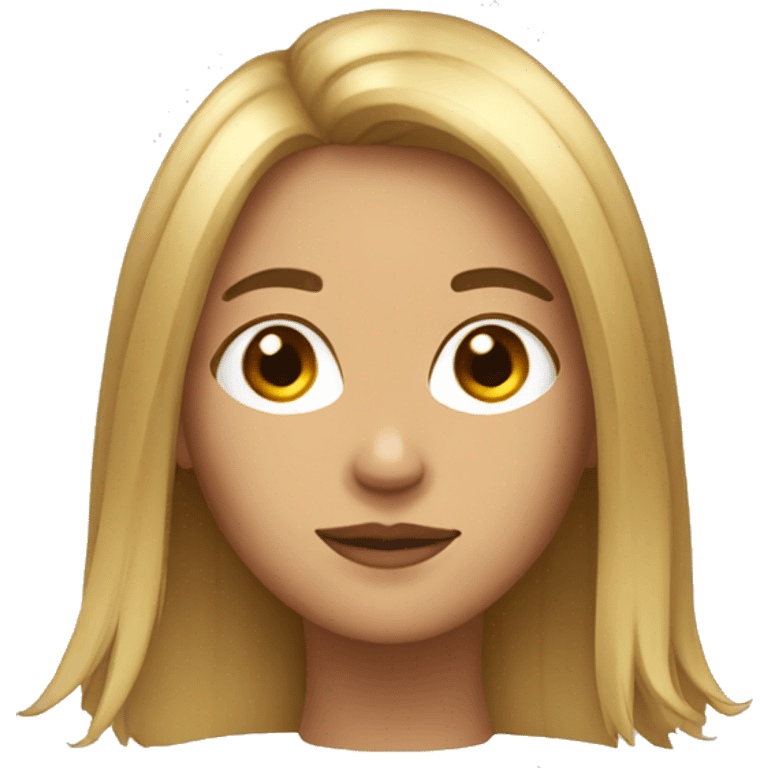 idlength hair and a round face with slight tan emoji