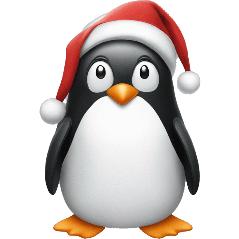 Penguin Wearing a Santa hat emoji