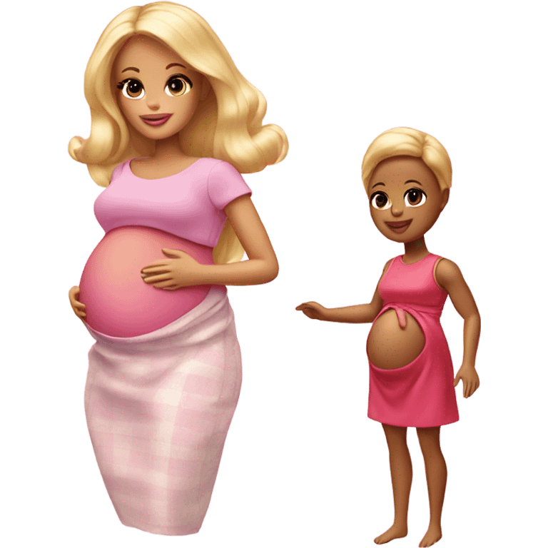 Pregnant Barbie having a baby emoji