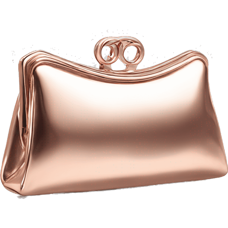 Realistic Isolated rose gold clutch handbag. emoji