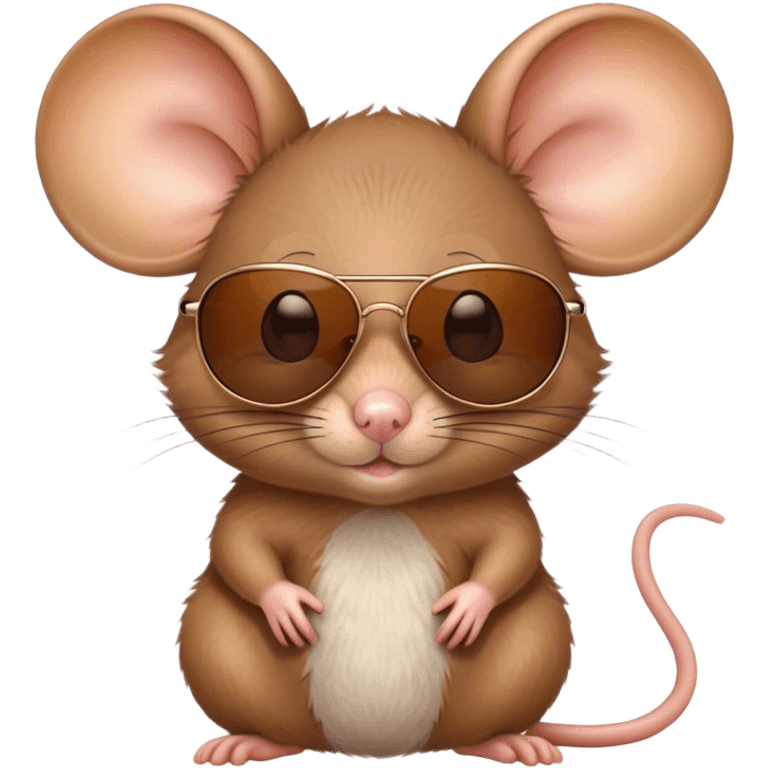 Cute brown mouse with sunglasses emoji