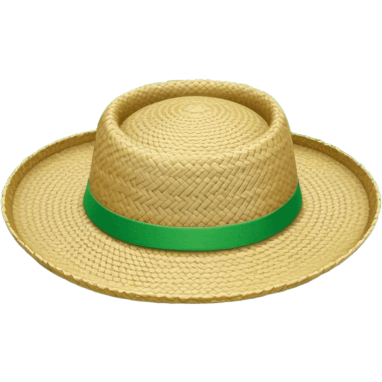 Cinematic Realistic image of a traditional rice farmer's hat, crafted from woven natural fibers with delicate texture details, set against a lush backdrop of vibrant green rice paddies under gentle, early morning light that evokes rural tradition. emoji