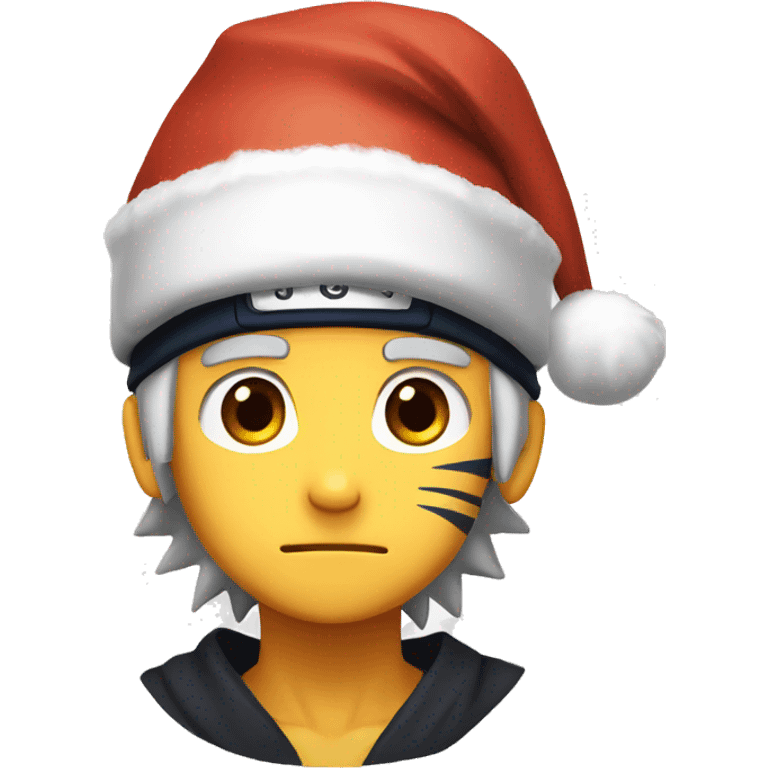 Naruto with Christmas hat emoji