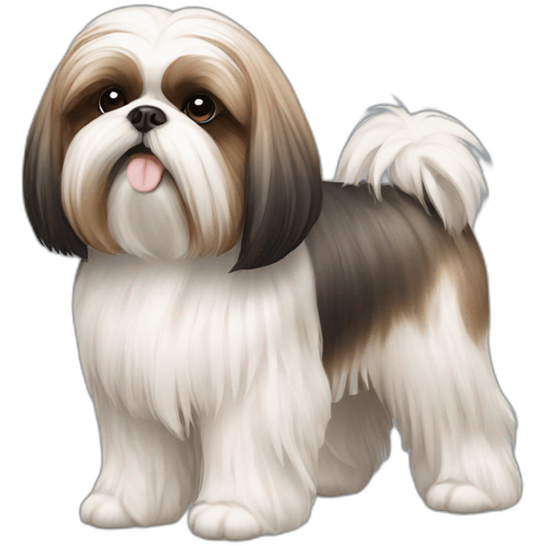 Dog Shih Tzu with long wool full-height  emoji