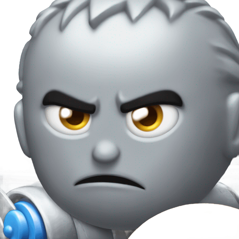 Metal cute mad Kirby Gray ball driving on car wheels with mad eyebrows game emoji