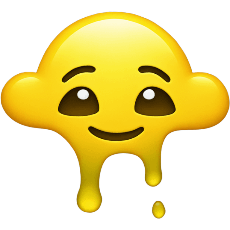 a yellow puddle with a smiley Face  emoji